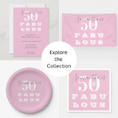 50e verjaardag 50 fabulous Pink Grey Birthday Part Blikjeskoeler