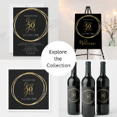 50e verjaardag Zwart Goud Proost aan 50 Jaar Feest Spandoek