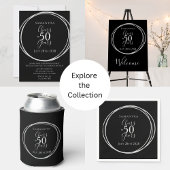 50e verjaardag zwart zilver gejuich 50 jaar feest spandoek