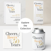 50e verjaardag Cheers and Beers Minimal Party Kaart