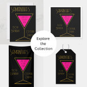 50th Birthday Cocktail Party Black Gold Papieren Bordje