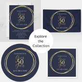 50e verjaardag Navy Gold Proost op 50 jaar feest Wijn Etiket