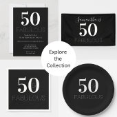 50 en geweldige Black White Modern Birthday Party Papieren Bordje