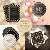 Gold Stars 50th Birthday  Kaart