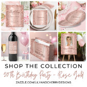 Roos Gold Glitter 50e Verjaardag Monogram Script Blikjeskoeler