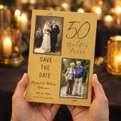 Elegant Gold 50th Wedding Jubileum Spandoek