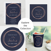 60e verjaardag Navy Roos Gold Party Ronde Sticker