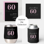 60e verjaardag Gepersonaliseerd Zwart Roze