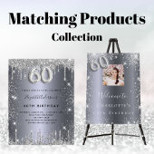 Begroting 60e verjaardag zilveren glitter-uitnodig