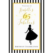 65ste Black & Gold verjaardagsdetails kaart