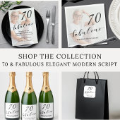 70 and Fabulous Seventy Birthday Elegant Script Servet