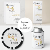 70e verjaardag Cheers and Beers Minimal Party Kaart