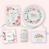 Elegant Roze Rose Bloemen 70ste Verjaardagsfeest Kaart