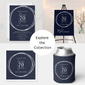 70e verjaardag Navy Silver Cheers tot 70 jaar Blikjeskoeler