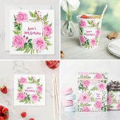 Mooie roze rozen 70e verjaardag uitnodiging