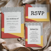 pop-kunst Memphis-stijl bruiloft Save The Date