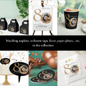 Kalligrafie Aangepaste Foto Zwart Goud 80ste Verja Bedankdoosjes