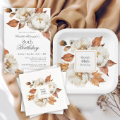 Elegante Herfst Bloemen 80ste Verjaardagsfeest Kaart