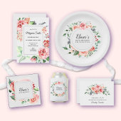 Elegant Roze Rose Bloemen 80ste Verjaardagsfeestje Kaart