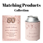 80th Birthday roos Gold Stars Dank u kaart