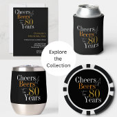 80e verjaardag feest juichen en bieren zwart goud servet