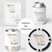 80e verjaardag Cheers and Beers Minimal Party Papieren Bordje