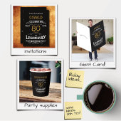 80e verjaardag Legendary Zwart Goud Retro T-shirt