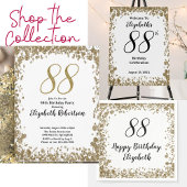 Elegant 88th Birthday Coasters With Gold Sequins Kartonnen Onderzetters