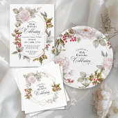 Vrouwelijke Bloemen December 90ste Verjaardag Vier Acryl Uitnodigingen