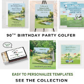 90ste verpartij mannen golf thema feest kaart