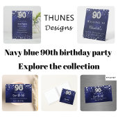 90e verjaardag marineblauwe zilveren sterren ronde button 3,2 cm