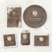 Witte Bloemen Neutral Herfst Bloemen 90ste Verjaar Kaart