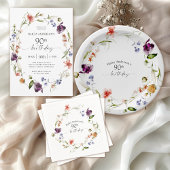 90e verjaardag vrouwelijke wilde bloemen spandoek