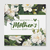 Witte tuinbloemen en groen cadeaupapier