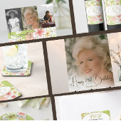 Monogram Verjaardag Elegant Tropisch Servet