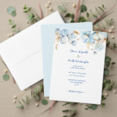 Dusty Ice Blue Floral Bruiloft Tote Bag (Personaliseer deze collectie van deze onafhankelijke maker. Test)