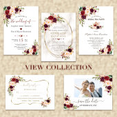 Charm Burgundy Rood Marsala Bloemige Save The Date