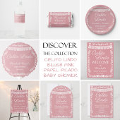 Cielito Lindo Blush Pink Papel Picado Baby Shower Cadeaulabel