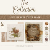 Getextureerde Boho Pampas Gras Bruiloft  Zelfinktende Stempel