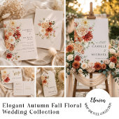 Elegante herfst bloemige trouw  kaart
