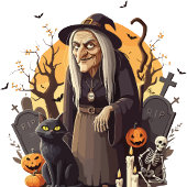 Witchy Halloween Vibes - Zwart- T-shirt 🎃👻