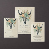 Boho Westerne Bloemenstier Koe Schedel Wedding Save The Date (Personaliseer de collectie van deze zelfstandige maker.)