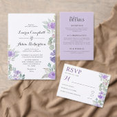 Rustieke Paarse Bloemen Eucalyptus Bruiloft RSVP (Personaliseer de collectie van deze zelfstandige maker.)