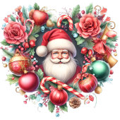 Hartvormig bloemenkrans - Kerstman Cadeaupapier