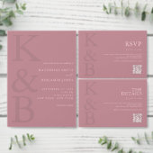 Moderne stoffige Roos minimalistische bruiloft Save The Date (Personaliseer de collectie van deze zelfstandige maker.)