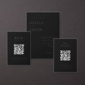 Moderne Matzwarte Minimalistische Trouw RSVP Kaartje (Personaliseer de collectie van deze zelfstandige maker.)