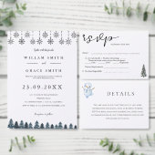 Elegante Winter Wonderland Sneeuwvlokken bruiloft Menu (Personaliseer de collectie van deze zelfstandige maker.)