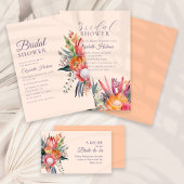 Peach Fuzz Tropical Flowers Vrijgezellenfeest Servet