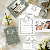 Elegante Groene Botanische Krans Lijst Foto Bruilo Save The Date