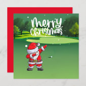 Vrolijk kerstfeest met golfer met Kerstmis Briefkaart